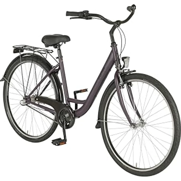 PROPHETE Geniesser 100 Cityrad 28" Dark Purple Matt – Shimano 3-Gang Nabenschaltung, LED-Beleuchtung, Rücktrittbremse, Wave Stahlrahmen 46 cm – Bild 2
