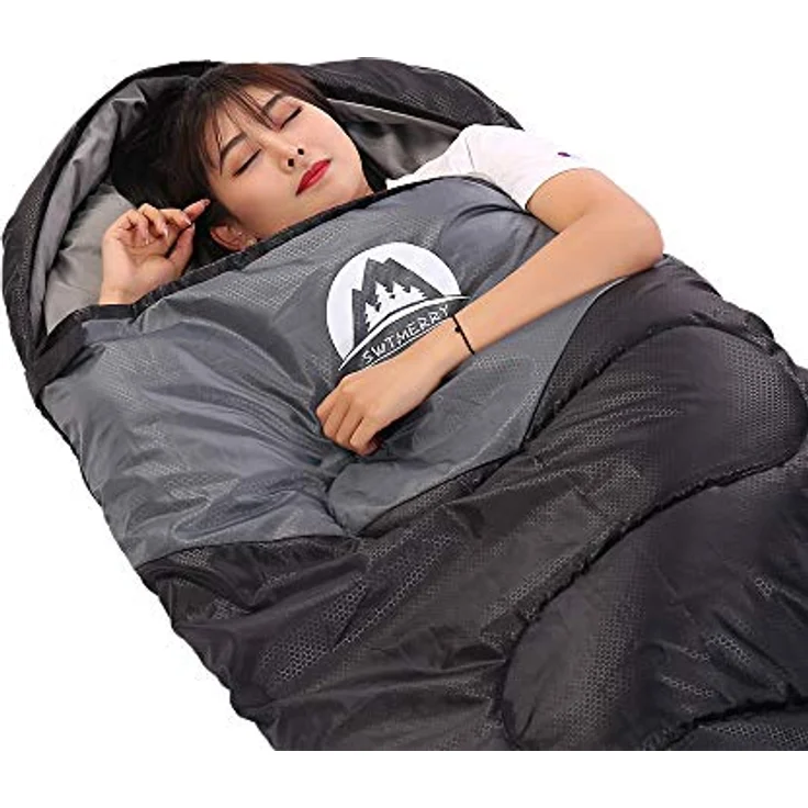 SWTMERRY Schlafsack für 3-4 Jahreszeiten, leicht und wasserdicht, geeignet für Temperaturen von 5-25 °C, ideal zum Wandern und Campen – Bild 5