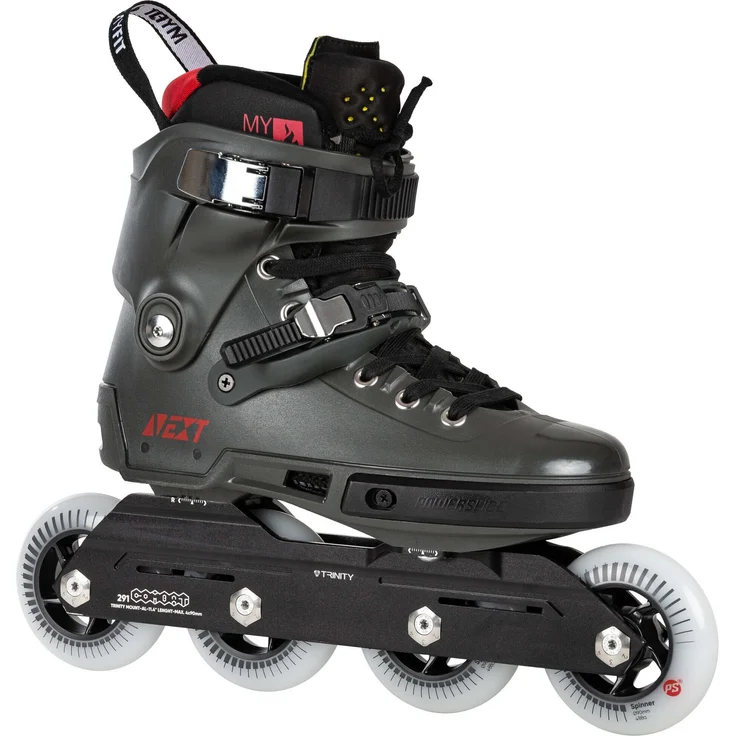 POWERSLIDE Next 90 Inline-skates Grau EU 40-41 - Urban Freeride-Stil, HXG-Rocker-Technologie, Trinity-3-Punkte-Montagesystem – Bild 1