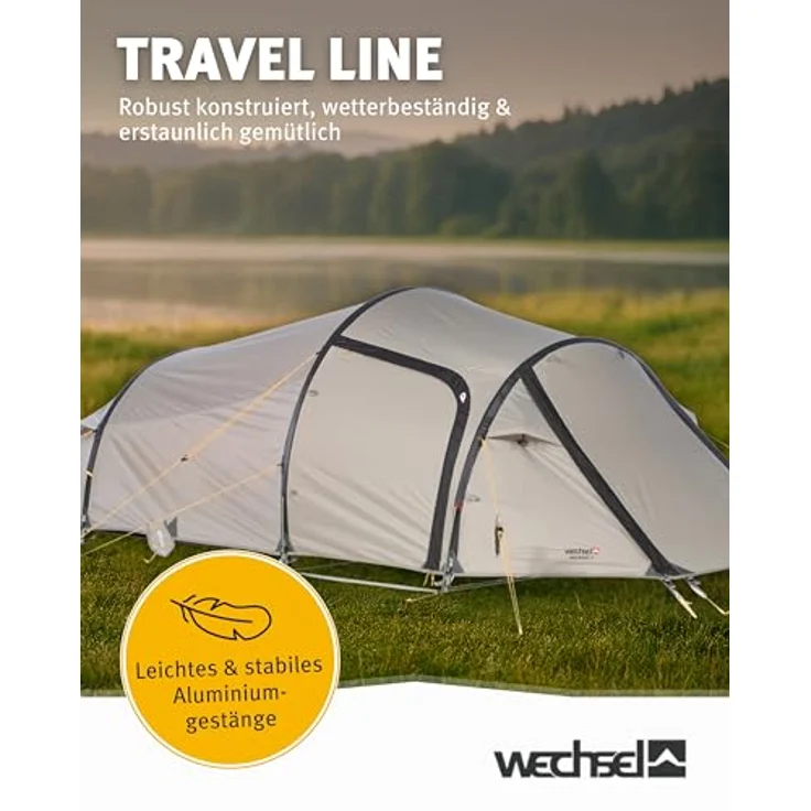 Wechsel Outpost 2 Travel Line, Tunnelzelt für 2 Personen, 3.30 kg, hoch wasserdicht mit 5000 mm und 7000 mm Wassersäule, einfach aufzubauen – Bild 7
