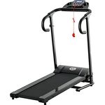 HOMCOM Loopband inklapbaar elektrisch 500 W 0,8-10 km/u 0,75HP LCD-Display telefoonhouder geschikt voor Home Gym Indoor Fitness zwart 123 x 62 x 117 cm