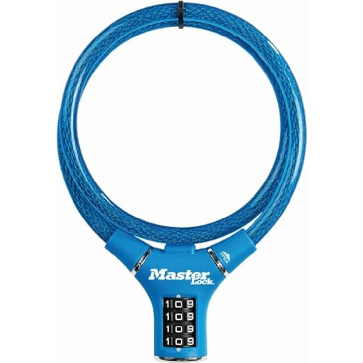 Master Lock 8229EURDPROCOL Fahrrad-Kombination Kabelschloss, 90 cm wetterfestes Stahlkabel mit sicherer 4-stelliger Kombination, zufällige Farbe