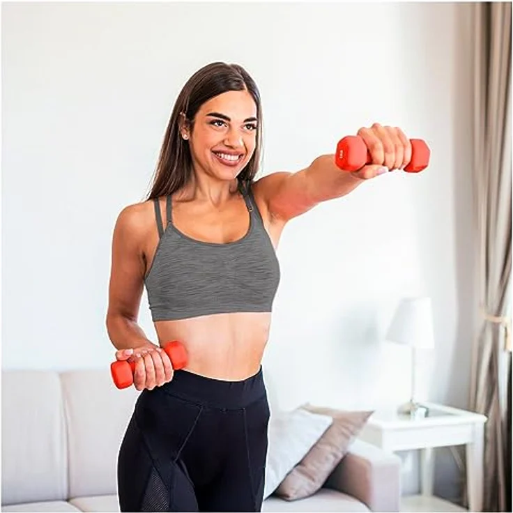 Sport-Tec Fausthantel Gymnastikhantel Vinylhanteln Aerobic, Pilates, Workout, Muskel Training, Fitness Hanteln aus Vinyl – Bild 3