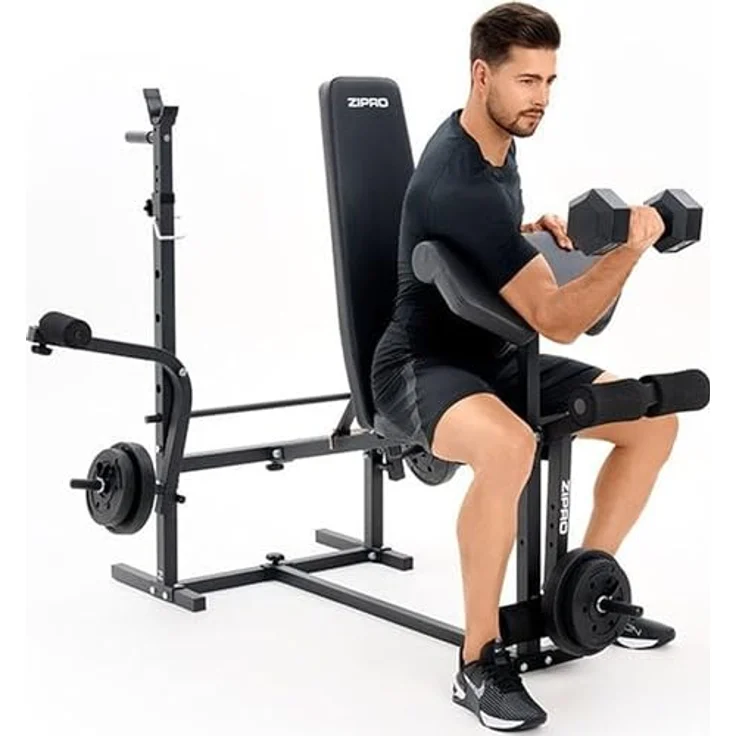 ZIPRO olympisches Hantelbank-Set Ripped, 270kg, Multifunktion Trainingsbank mit verstellbarer Rückenlehne, Beinentwickler und mehr – Bild 5