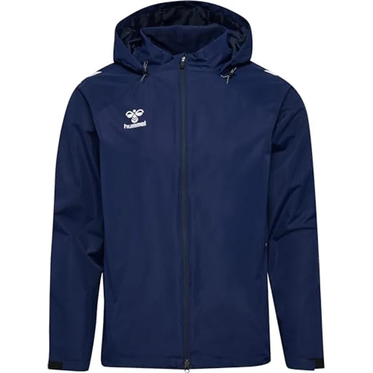 Hummel hmlLEAD 2.0 Allwetterjacke, strapazierfähig, wasserabweisend, verstaubare Kapuze, Blau, Größe L für Herren – Bild 1