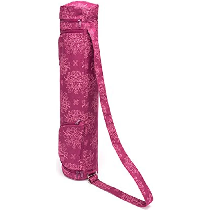 Bodhi Yogatasche ASANA Bag Cotton | Maharaja Collection | Yogamattentasche in verschiedenen Größen | Baumwolltasche für Yogamatte & Zubehör | inkl. Außentaschen | 60 cm | Lotus/Berry – Bild 3