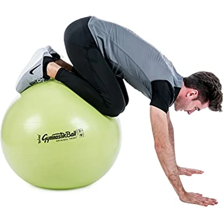 Original Pezzi Gymnastikball BioBased Ø 42, 53, 65 & 75cm in Lime oder Sand Farbe inkl. ATC Ballpumpe - bis 400 kg belastbar - Fitness, Reha, Therapie, Gymnastik, Aerobic und als Sitzball fürs Büro – Bild 4
