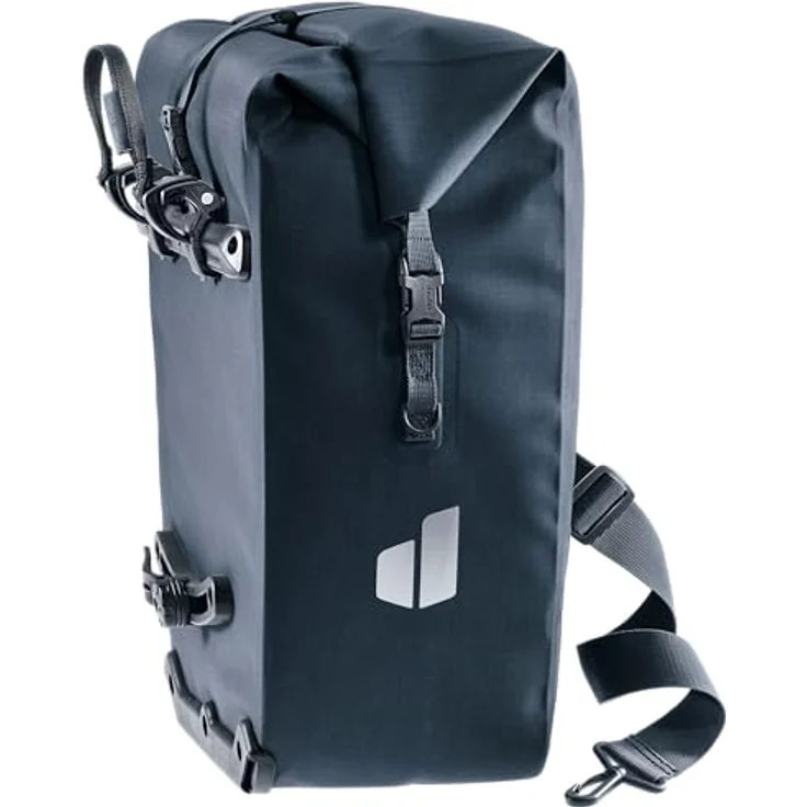 deuter Visby wasserdichte Fahrradtasche für Gepäckträger, inklusive Rolltopverschluss und abnehmbarem Schultergurt, 990g, Schwarz – Bild 2