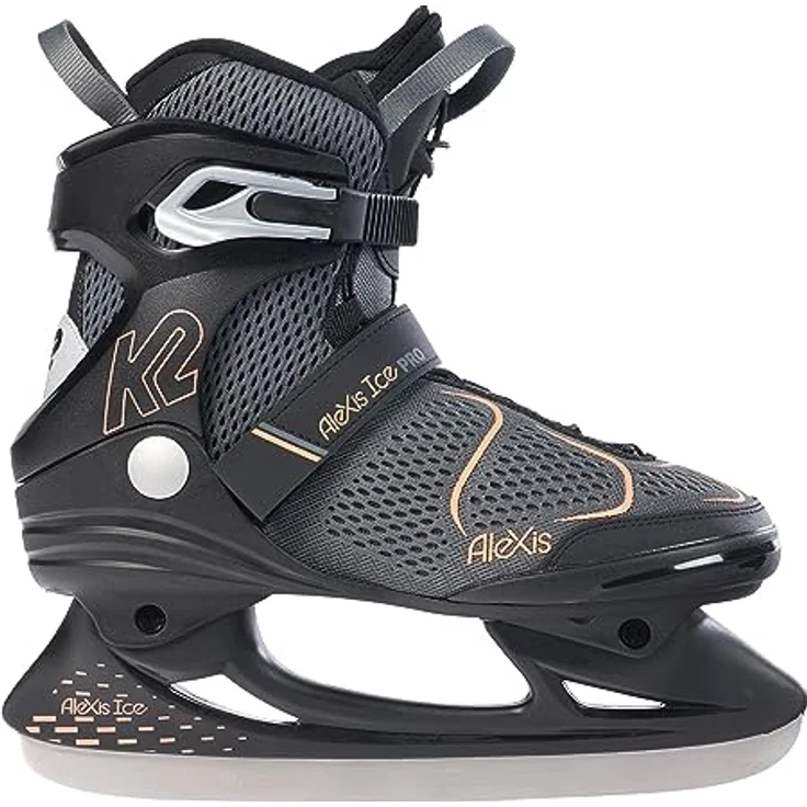 K2 Skates Damen Schlittschuhe Alexis ICEPro, SoftBoot Technologie, Stability Plus Cuff, Edelstahlkufen, Thinsulate, wasserabweisend, Black - Anthracite - Coral – Bild 2