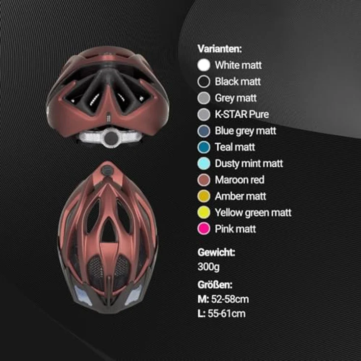 KED SPIRI II TREND, MTB Fahrradhelm mit K-Fit Anpassungssystem, braun, inkl. LED Rücklicht und Visier – Bild 6