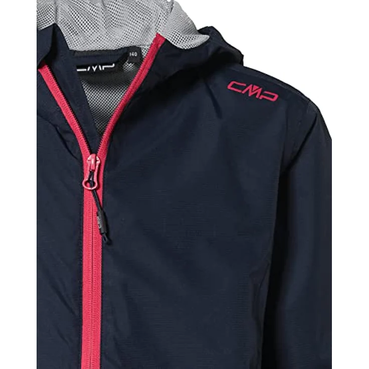 CMP N950 Regenjacke Kinder, wasserdichte Ripstop-Jacke mit 10.000 mm Wassersäule, leicht und atmungsaktiv, schwarz-blau, Größe 176 – Bild 4