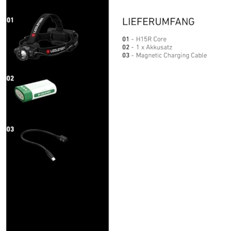 Ledlenser H15R Core, LED Stirnlampe mit stufenloser Fokussierung und Magnetladesystem, hohe Leuchtkraft, extrem staub- und wassergeschützt – Bild 9