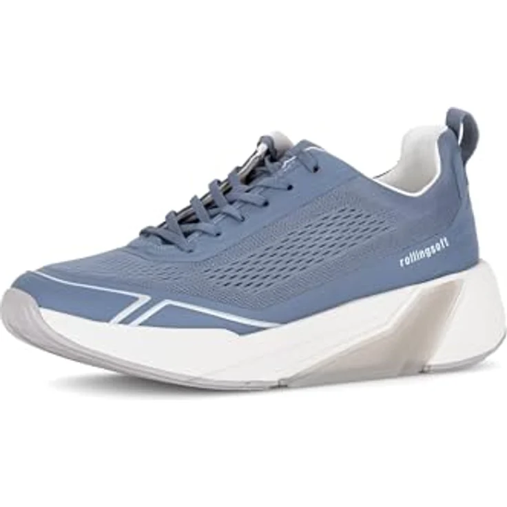 Gabor Rollingsoft Damen Halbschuhe, sportliche Sneaker in Blau, Weite G, 38,5, mit Wechselfußbett – Bild 1