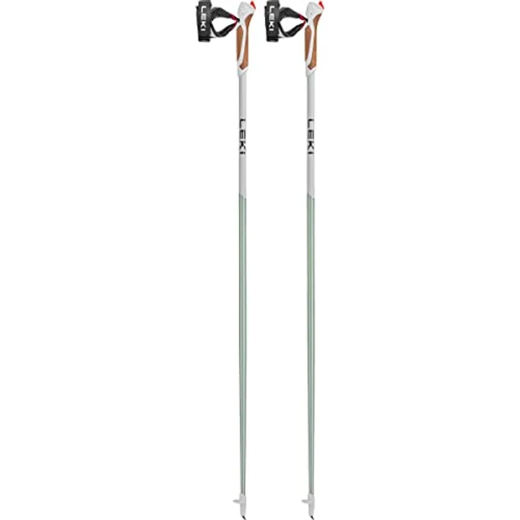 LEKI Passion Nordic Walking Stock, Carbon, 120cm, smokegreen-White