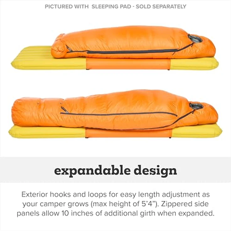 Big Agnes Kinder-Schlafsack, wasserabweisende Daune, flexibel anpassbar – Bild 5