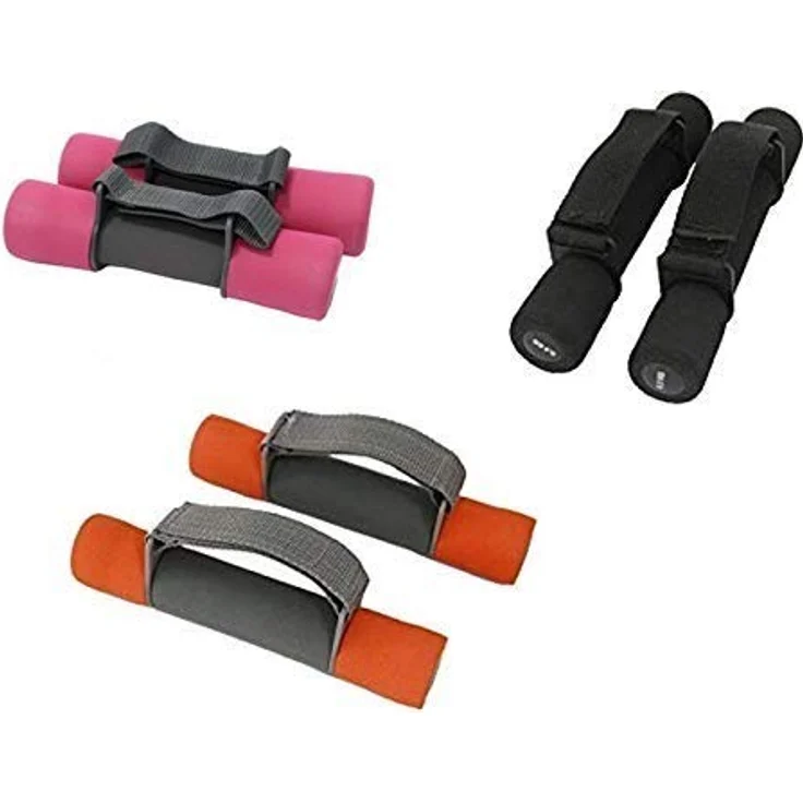 VLFit Langlebig weich Hantel Set mit verstellbaren Griffen - Verschiedene Gewicht Ausführungen (Set mit 2/ Ein Paar) (ORANGE & GRAU - 2 x 1 kg) – Bild 4