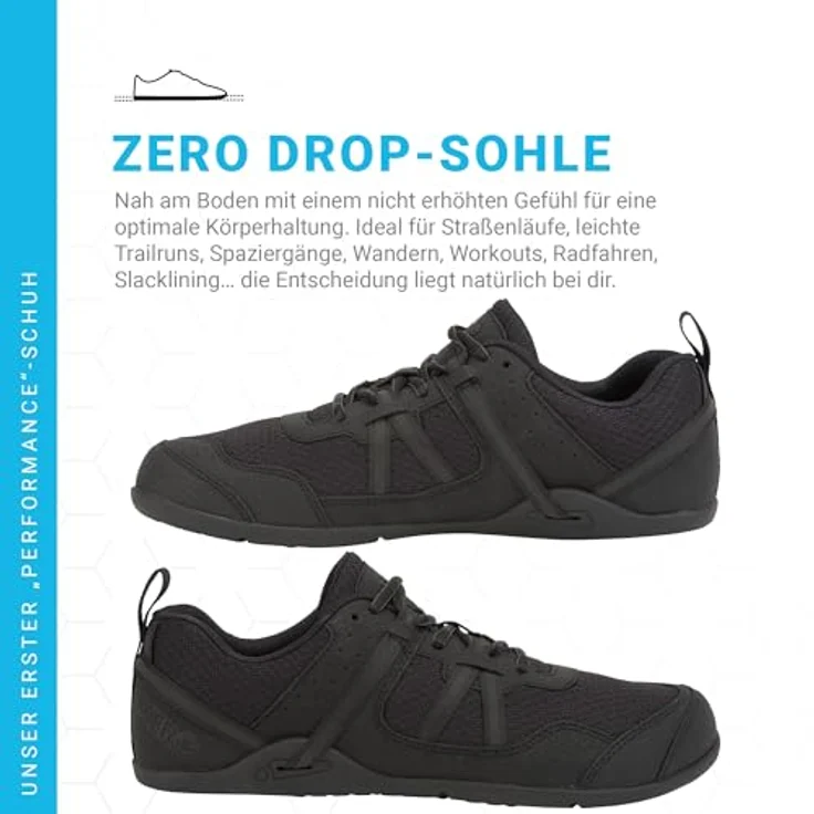 Xero Shoes Prio PRMBLKM, Laufschuhe mit rutschfester Sohle und herausnehmbarem Fussbett, schwarz – Bild 4