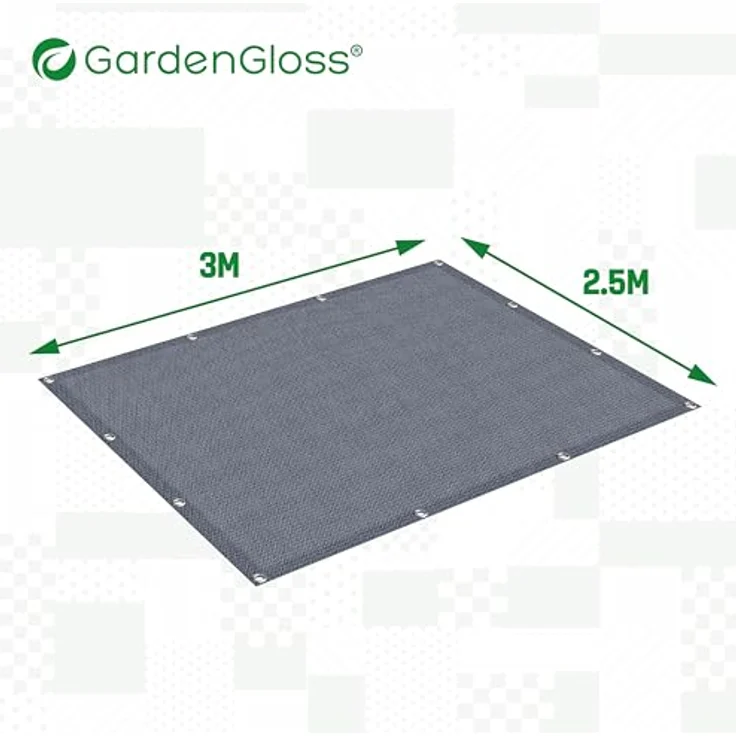 GardenGloss Vorzeltteppich 250x300, wetterfester Campingteppich aus Polypropylen, schimmelresistent, inkl. 12 Befestigungsnägel und Tragetasche – Bild 3