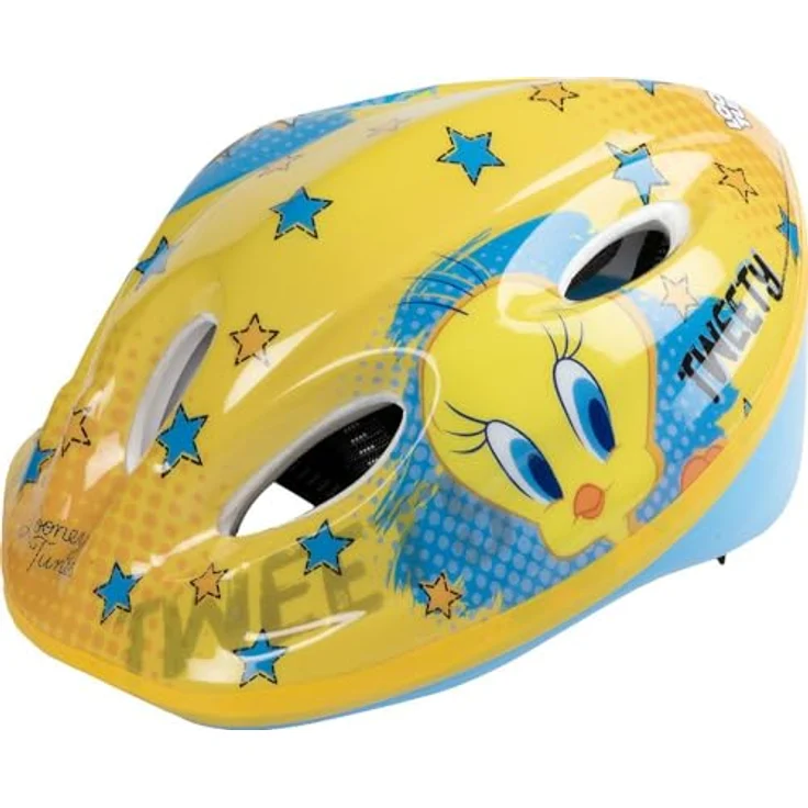 Warner Bros. Looney Tunes Kinderfahrradhelm Titti Silvestro, Schutzhelm für Jungen und Mädchen, 52-56 cm, Hellblau und Gelb – Bild 2