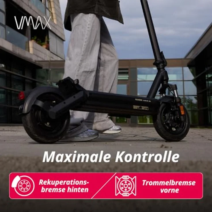 VMAX E-Scooter New VX2 Gear, E-Roller mit 500 W Motor, 50 km Reichweite, 20 km/h, max. Tragkraft 130 kg, vollgefedert, Straßenzulassung in D – Bild 5