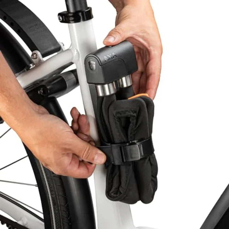 AXA Foldable Veloschloss, flexibles und robustes Fahrradschloss aus gehärtetem Stahl mit Schlüssel und Halterung, inklusive Online-Schlüsselservice – Bild 6