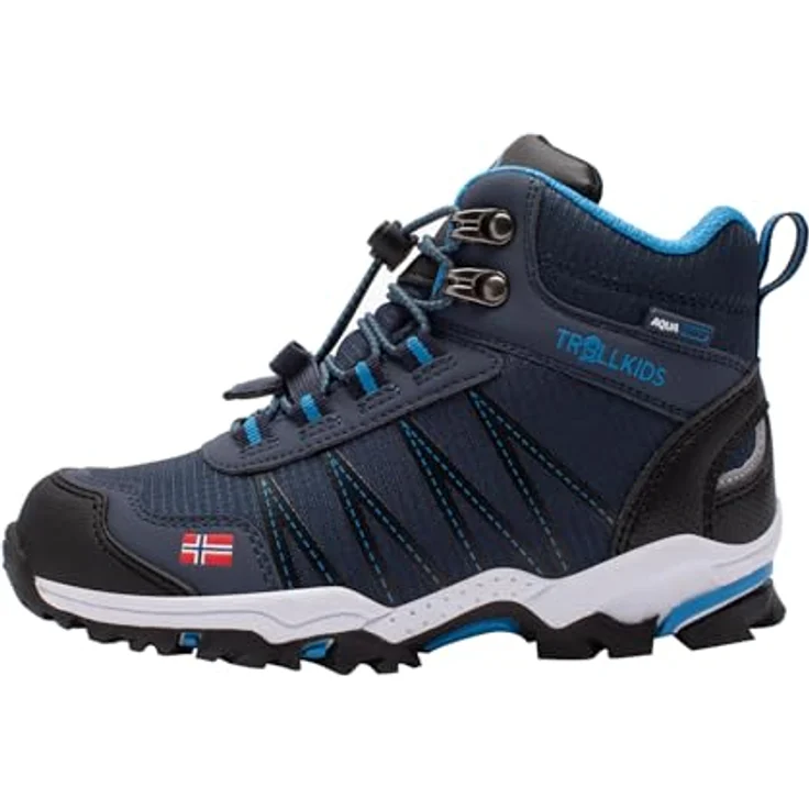 Trollkids Trolltunga Hiker Mid, Mädchen Wanderschuhe, wasserdichtes Obermaterial, Gummisohle für Traktion, Blau – Bild 2
