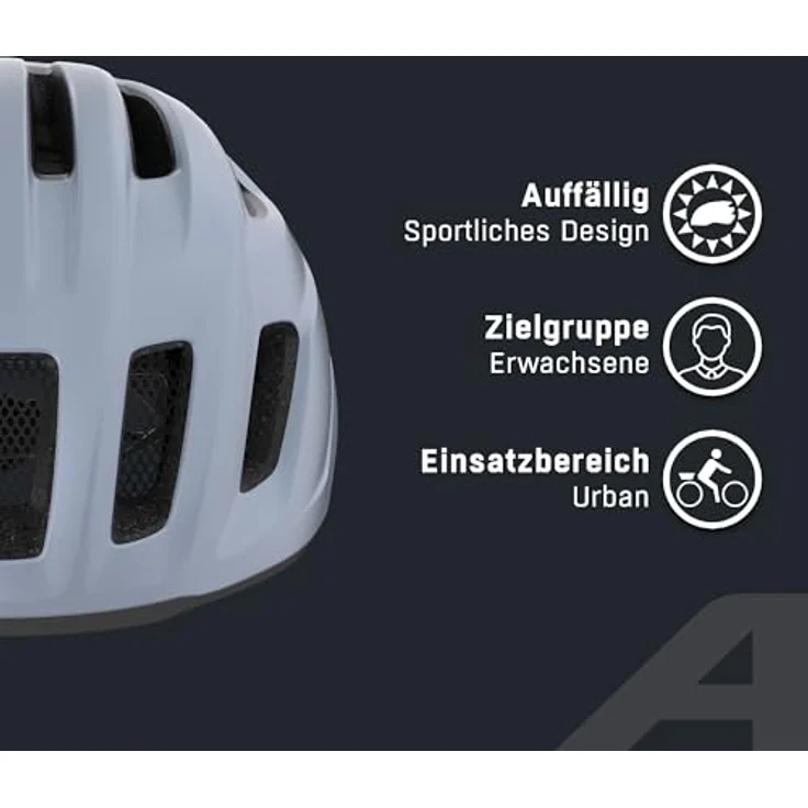 alpina Paranus Urban lilac matt, Fahrradhelm mit LED-Rücklicht, Größe 52-56 – Bild 3