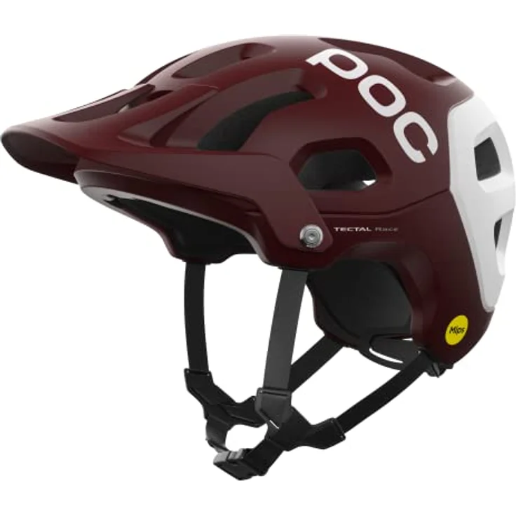 POC Tectal Race MIPS, Fahrradhelm in Garnet Red/Hydrogen White Matt, Größe 51-54 mit erweiterter Schale und optimierter Belüftung – Bild 1