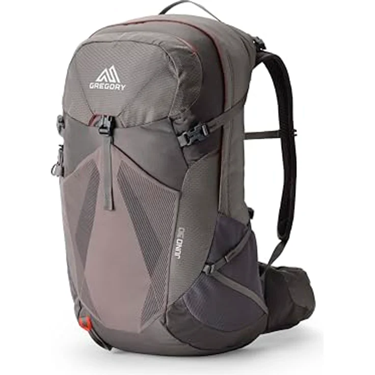Gregory Juno 30, Wanderrucksack 52 cm, 30 L, 0.93 KG, Grau (Torch Grey) mit belüfteter VaporSpan-Federung und integrierter Signalpfeife – Bild 1