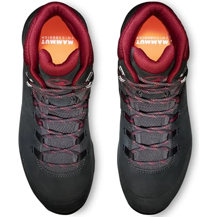 Mammut Nova Mid IV GTX, wasserdichter Wanderschuh aus Nubukleder mit GORE-TEX, flexibel und griffig, schwarz/rot – Bild 4
