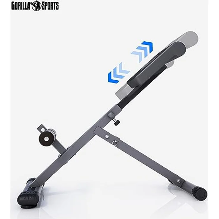 GYRONETICS® Hyperextension Rückentrainer - Klappbar, Höhenverstellbar, bis 120 kg, mit Gepolsterter Beinfixierung, Schwarz - Bauchtrainer, Römischer Stuhl, Rückenstrecker – Bild 4