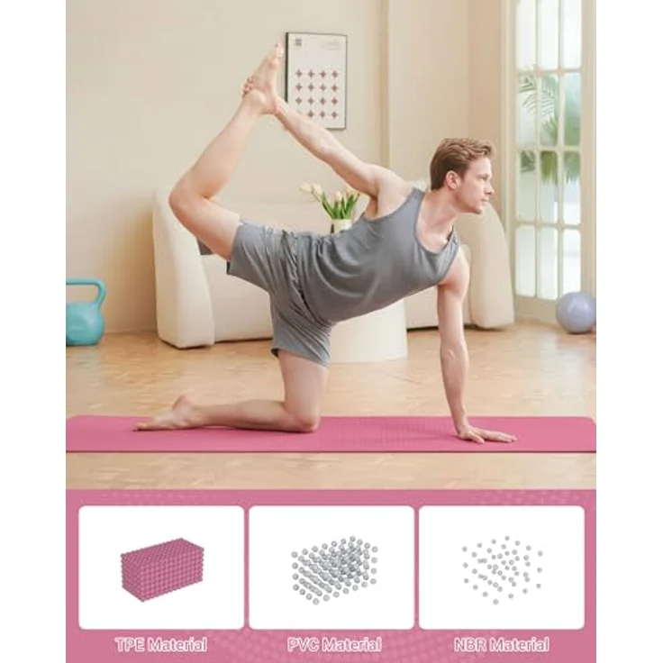 Good Nite Gymnastikmatte, rutschfeste Yogamatte aus TPE mit Tragegurt, 183 x 61 x 0.6 cm, pflaume – Bild 5
