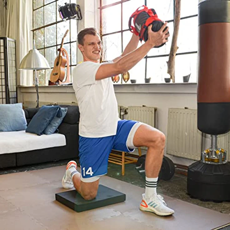 EYEPOWER 20kg Power Bag mit 4 Kettlebell Gewichten, Fitness Sandbag für Zuhause, 6 Griffe, wasserdicht, 20x60cm, Bauch- und Rückentrainer – Bild 4