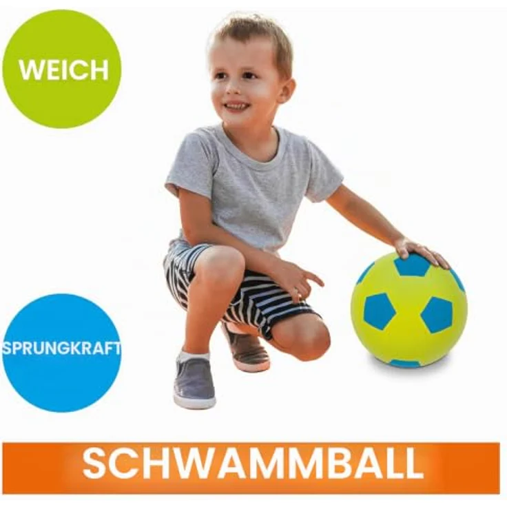 OTTO Softball Weichschaumball Fußball, Optimal für Kinder und Anfänger, Orange-Blau/Pink-Blau/Grün-Blau, 62-66 cm – Bild 6