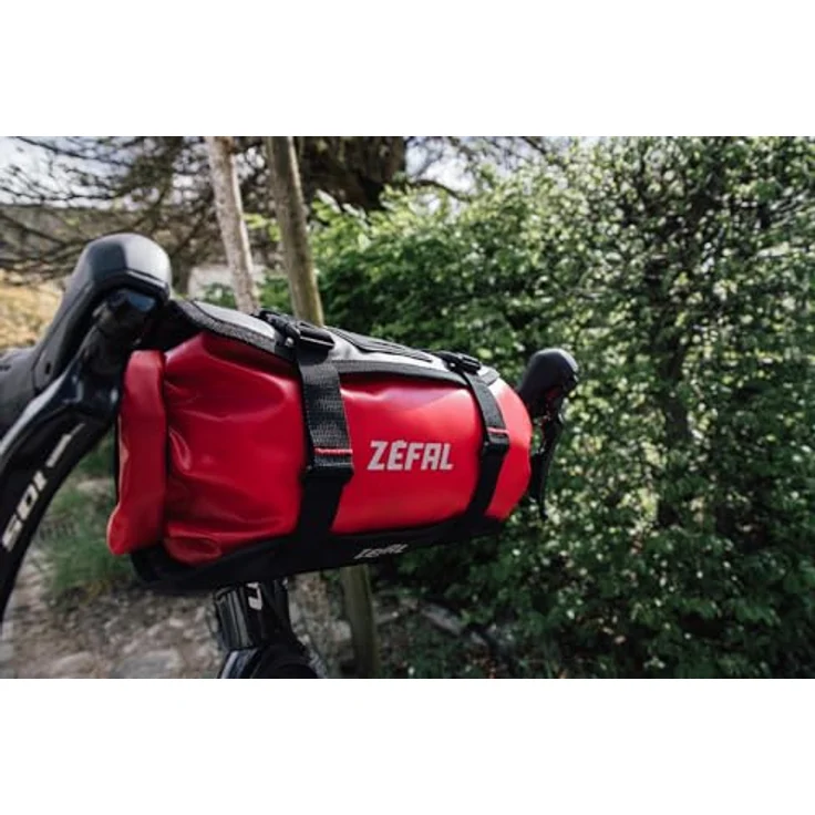 Zefal Velotasche, Lenkertasche 5 l, wasserdicht, rot/schwarz, reflektierend, universelle Montage – Bild 4