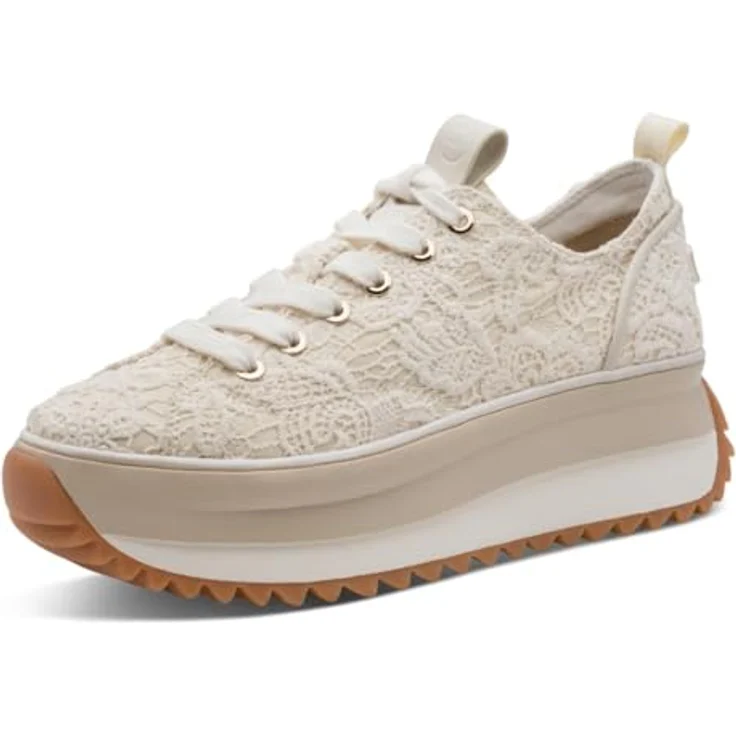 Tamaris Plateausneaker, sportlicher Schnürer mit Chunky-Sohle, weiß, Größe 42 – Bild 1