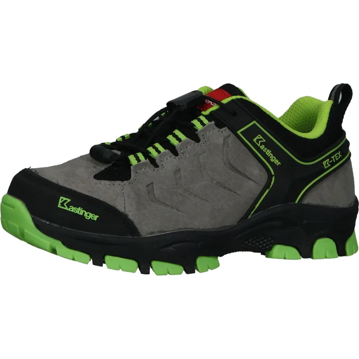 Kastinger Wanderschuhe Leder, Größe 33 EU, sportlicher Schnürer in Grau mit Gummi-Laufsohle