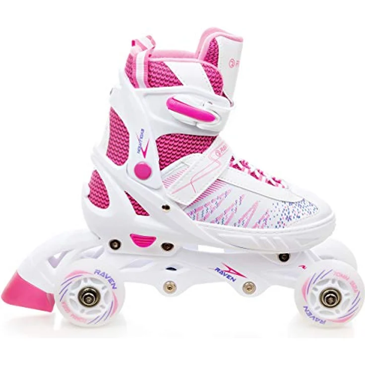 RAVEN 3in1 Inline Skates Triskates Rollschuhe verstellbar für Mädchen, Größe 28-32 (18,5cm-21cm), mit Double-Vent-System und DSAS – Bild 3