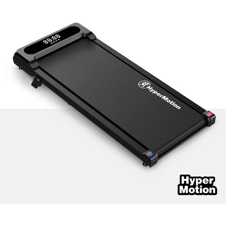 HyperMotion Walkpad HYP128, Laufband für Zuhause und Schreibtisch, 1-6 km/h, 2-stufige Steigung, 92,5 x 38 cm Lauffläche, flach und transportabel