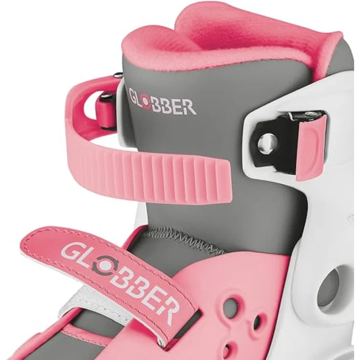 Globber Learning Skates, Quad-Skates für Mädchen, Pastellrosa, verstellbare Größe 26-29, mit Klettverschluss und Polyurethan-Rollen – Bild 2