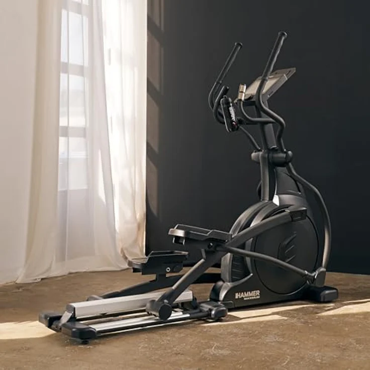 HAMMER Ellipsentrainer EL 8000 ’25, stabiler Crosstrainer mit 10,1" TFT-Touchscreen, 17 Programmen, 14 kg Schwungmasse, Pulsmessung, EU-zertifizierter Wattgenauigkeit, Heimtrainer für Fitness & Cardiotraining zu Hause – Bild 5