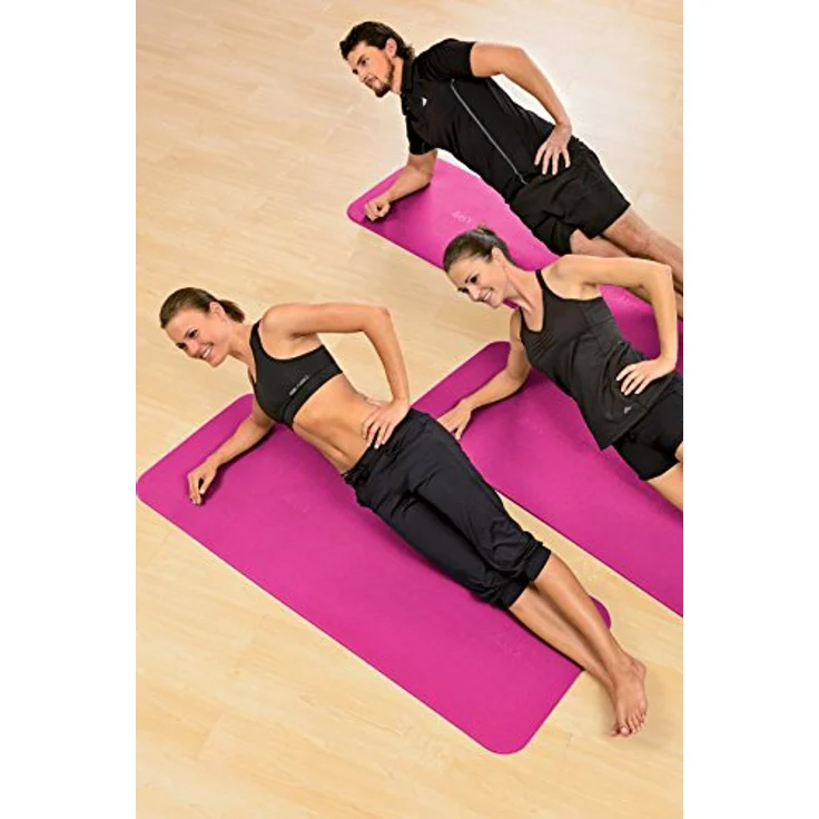 Airex Fitline 180, Yogamatte, 10 mm, pink, mit Sanitized-Hygieneschutz, rutschsicher und leicht aufrollbar – Bild 2