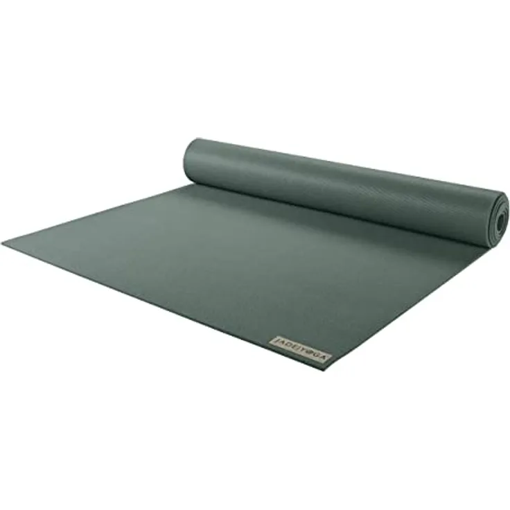 JadeYoga Harmony rutschfeste Naturkautschuk Yogamatte (5mm, 173cm) in Grün