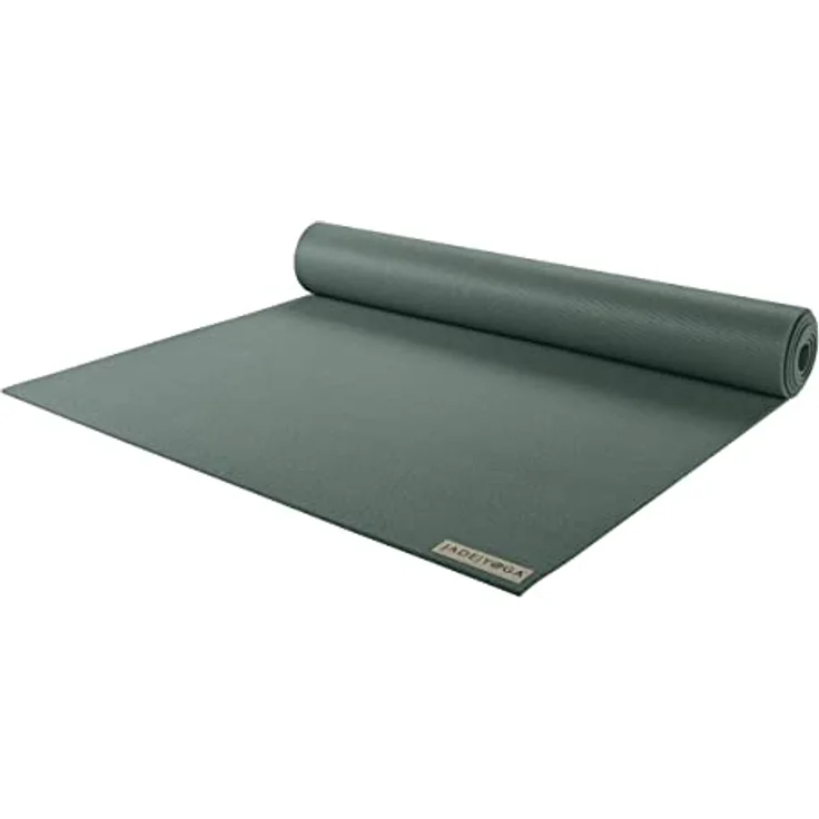 JadeYoga Harmony rutschfeste Naturkautschuk Yogamatte (5mm, 173cm) in Grün – Bild 1