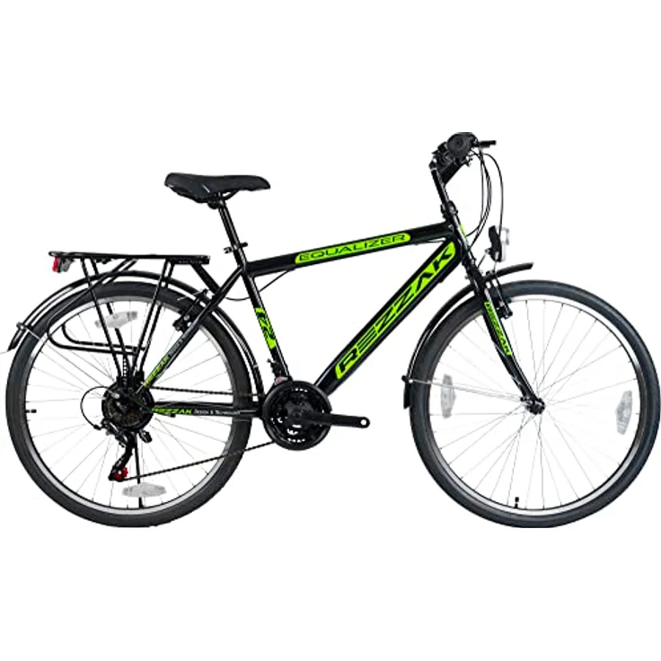Rezzak 24 Zoll Fahrrad Jungenfahrrad Kinderfahrrad Herrenfahrrad City Bike 21 Gang schwarz grün NEU-047 - Shimano-Schaltung, Aluminium-Felgen, Batteriebetriebene Beleuchtung – Bild 1