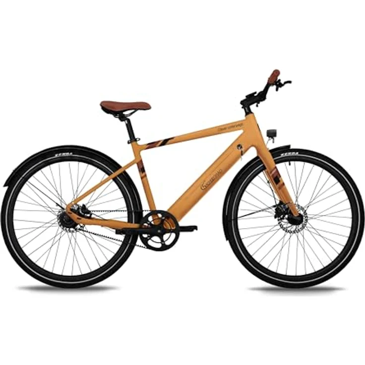 SachsenRAD C3T Urban Trekking E-Bike, 28 Zoll, 250W Motor, Riemenantrieb, 18kg ultraleicht, orange – Bild 1
