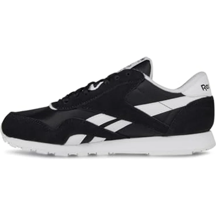 Reebok Cl Suede Toe Ortholite Lace Sneak, Herren Nylontrainer mit Veloursleder-Overlays, dämpfender EVA-Zwischensohle, Schwarz-Weiß – Größe 7,5 GB / 41 EU / 8,5 US – Bild 4