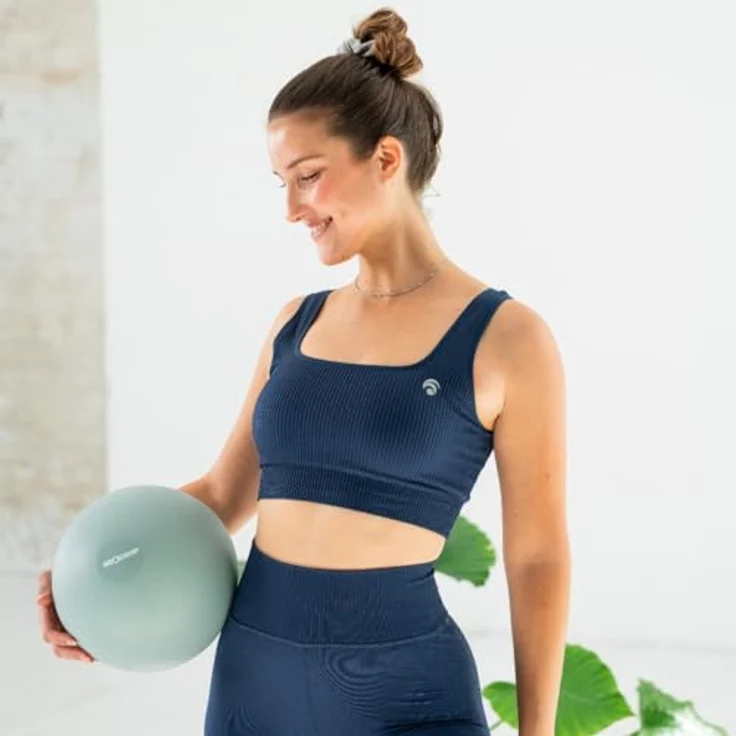 NEOLYMP Pilatesball 20 cm, rutschfester Mini Gymnastikball aus Silikon mit Pumpe für Core-Training, Balance, Yoga und Physiotherapie – Sky Blue – Bild 4