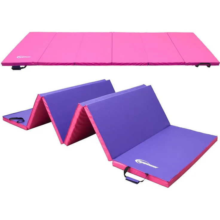 eyepower Fitnessmatte 300x100 Klappbare Gymnastikmatte 5cm dicke Matte, Kinder - Weichbodenmatte, XL Turnmatte, 2 Farben, RG20, wasserdicht - blau / grün