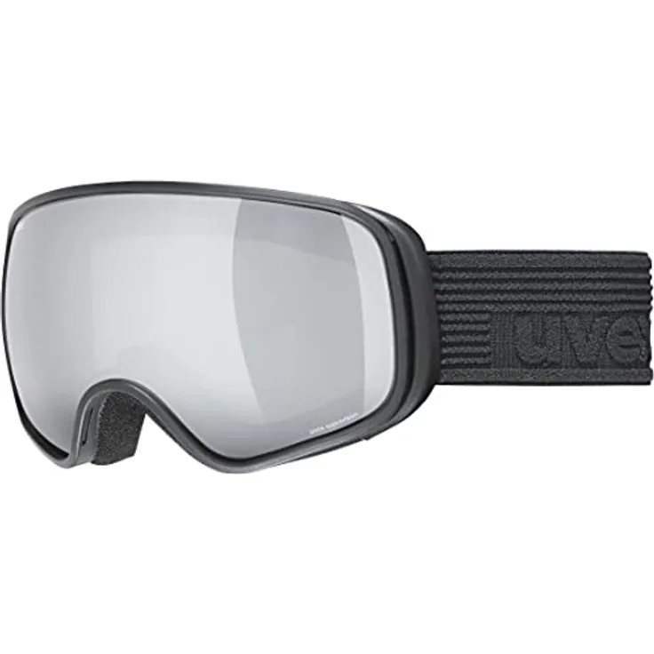 uvex Kinder Skibrille scribble FM sph, black/silver-clear, one size - 100% UV-Schutz, sphärische Doppelscheibe